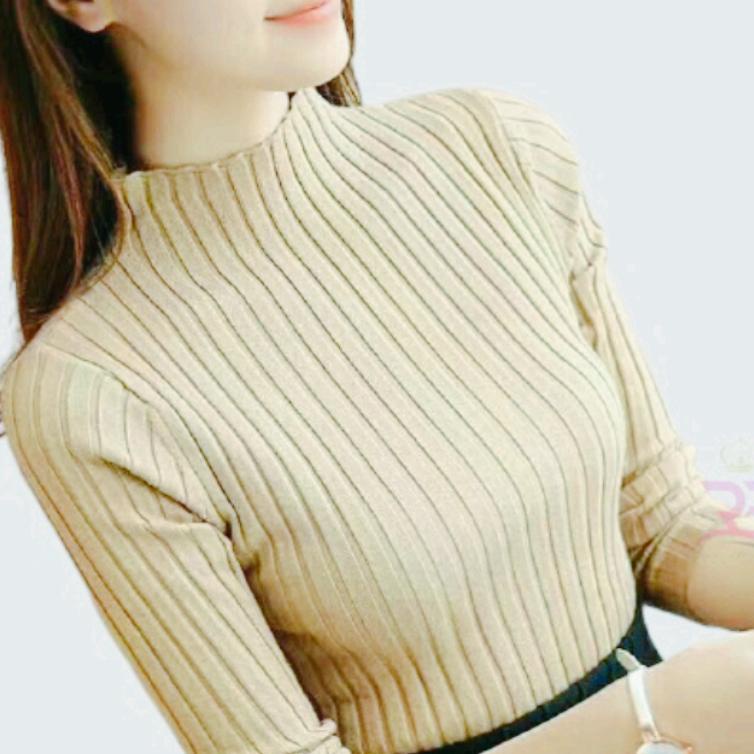 TERLARIS BAJU WANITA DALAMAN HIJAB TURTLE NECK INNER RAJUT LENGAN 3/4 SALE