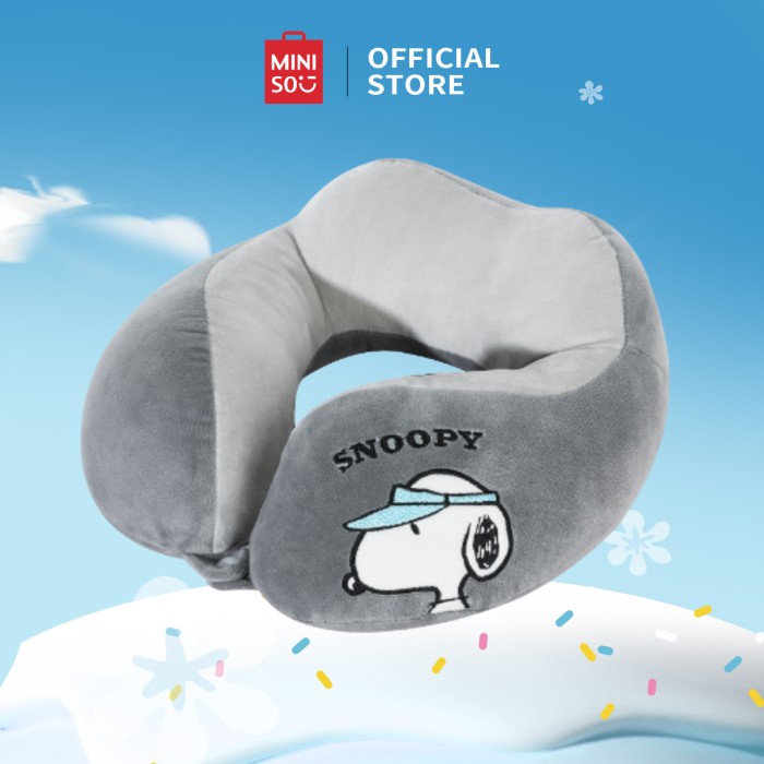 Terbaru Miniso Snoopy Boneka Bantal Leher Lucu Bantal Travel Bantal U