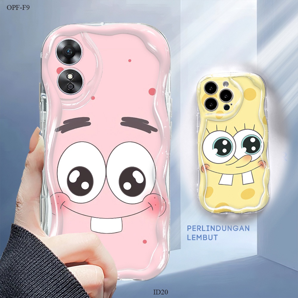 Casing Hp Untuk OPPO F9 F11 F23 5G Phone Case Handphone Softcase Kesing Big Eyes Kartun Spongebob Po