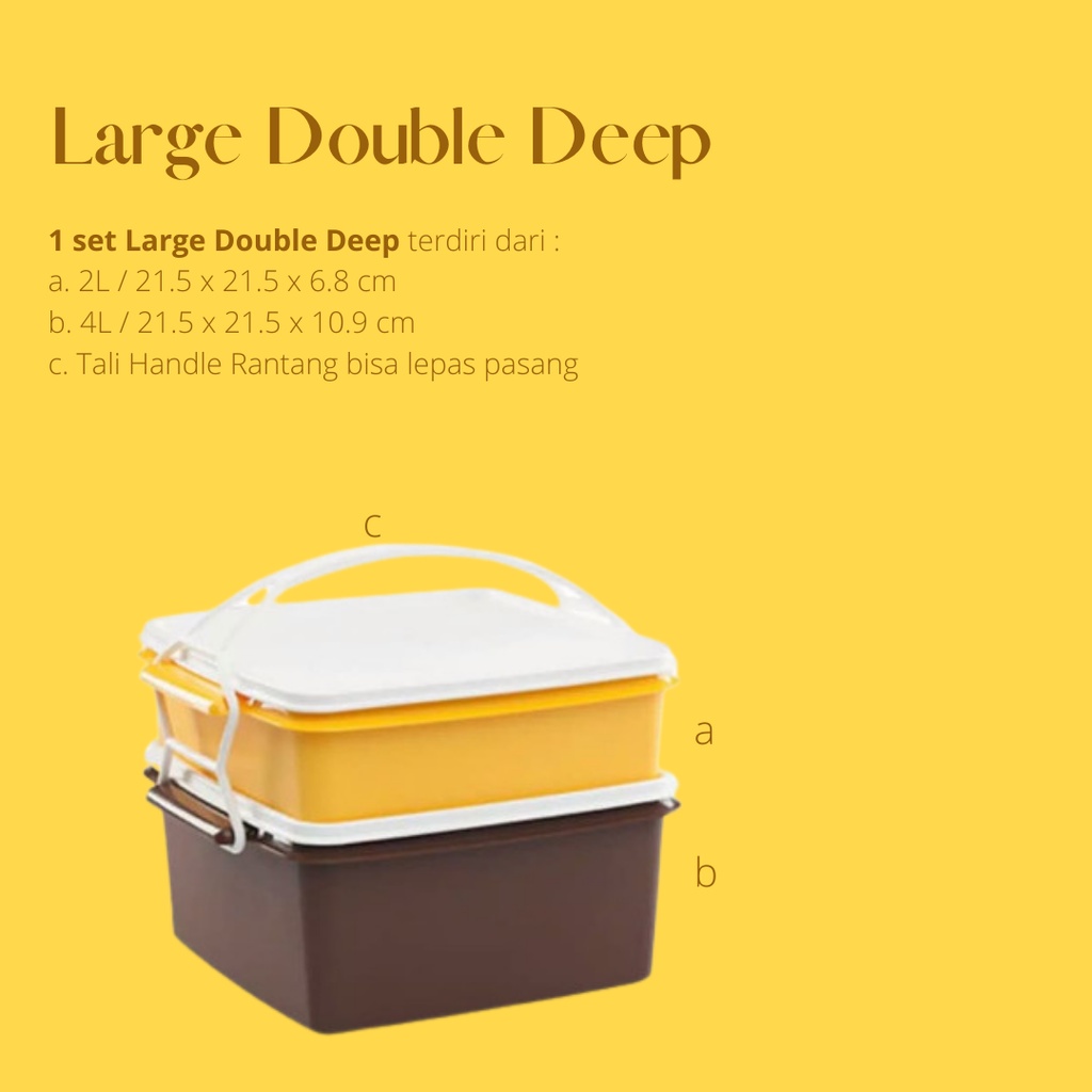 Large Double Deep / Paket Rantang Jumbo Tupperware Ter