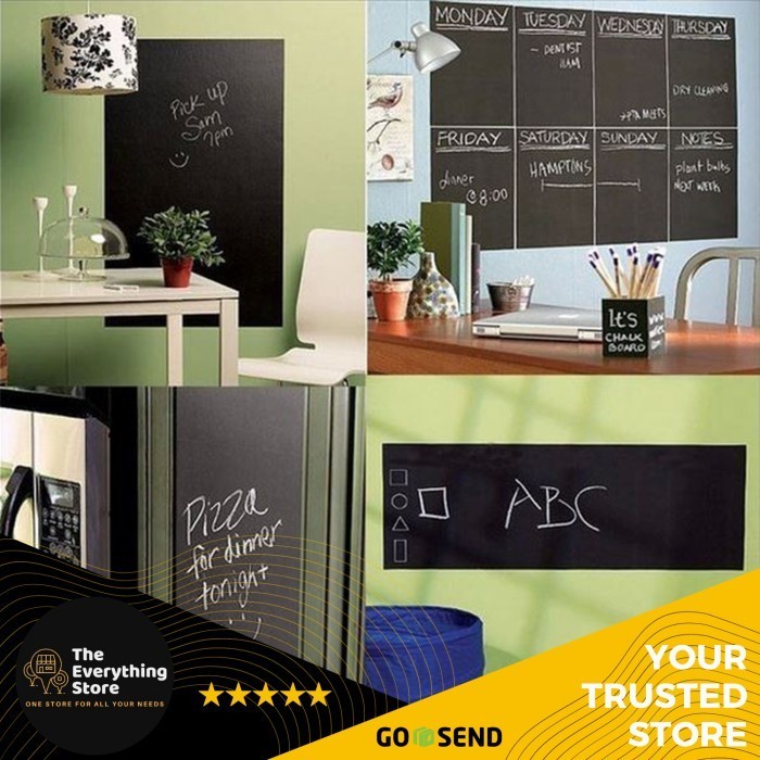 

2M Vinyl Blackboard Chalkboard Papan Tulis Tempel Kapur Stiker Dinding