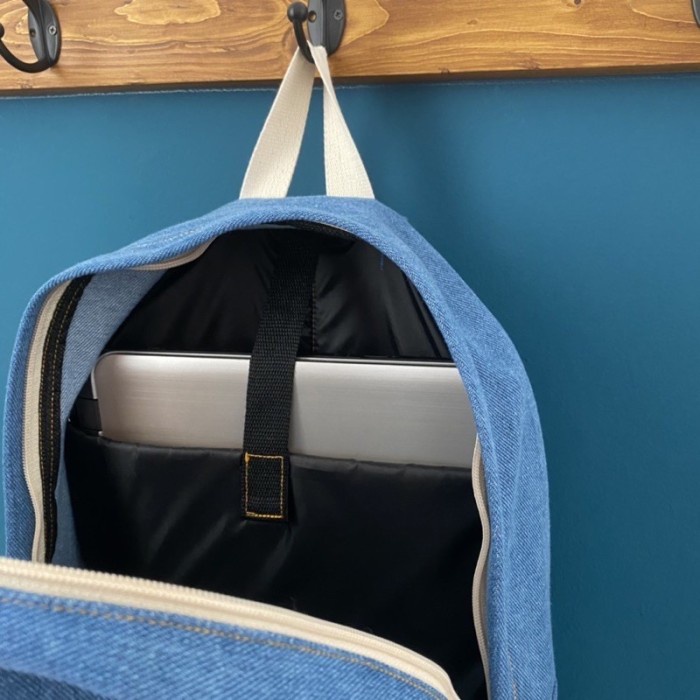 Aesthetic Denim Bag / Tas Jeans / Tas Kuliah / Ransel / Backpack