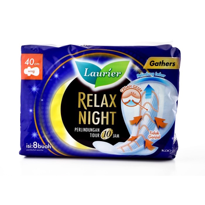 

Gratis Ongkir Pembalut Malam Laurier Relax Night Wing 40 Cm Gathers Isi 8 Pads