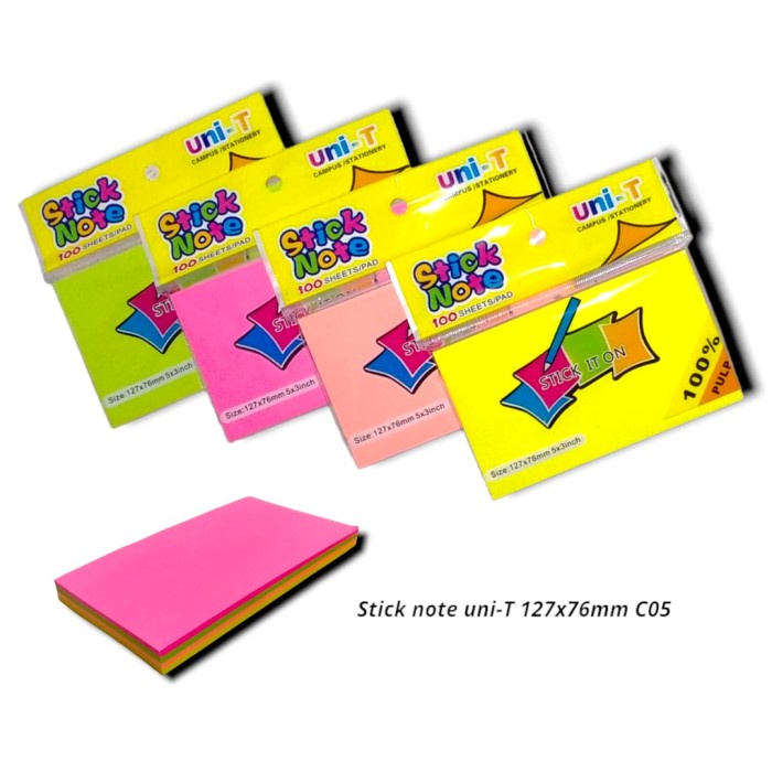 

Gratis Ongkir Sticky Notes Warna Memo Tempel Besar 127X 76 Mm Isi 100'S