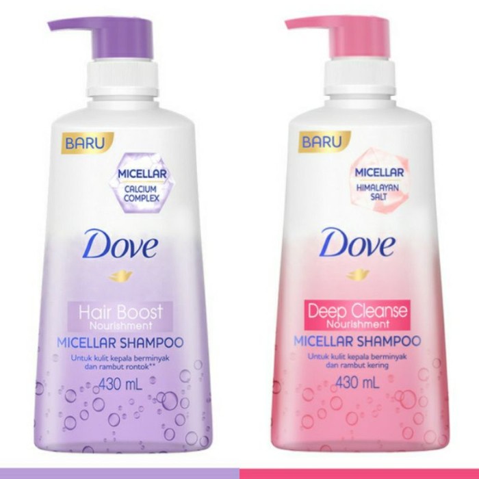 Gratis Ongkir Shampo Dove Nourishment Micellar 430 Ml Berminyak Rontok Kering