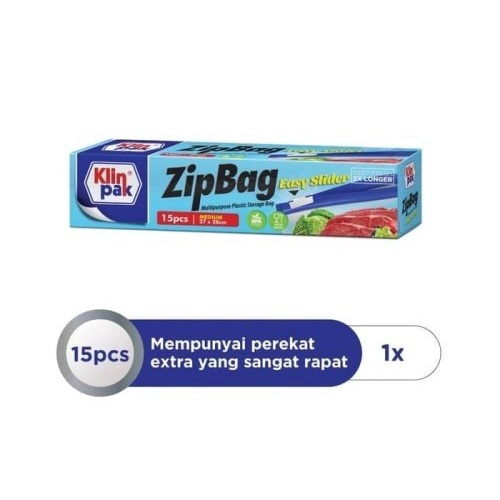 

Gratis Ongkir Plastik Klip Makanan Klin Pak Medium Zip Bag Easy Slider 27 X 28 Cm