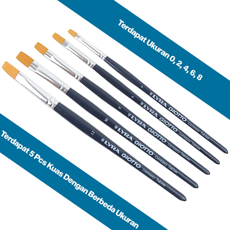 

Lyra Sikat / Kuas Kotak 1 Set Taklon Flat Brush Peralatan Gambar Lyr-569900