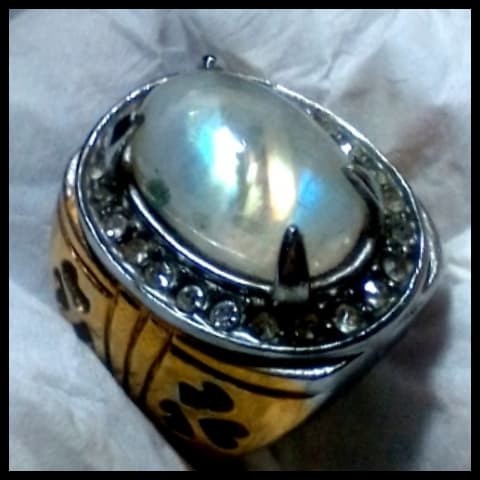 [Baru] Cincin Biduri Bulan Natural Moonstone 100 Asli Alam Full Luster Hq Terbaru