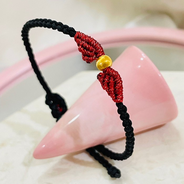 [Baru] Charm Tiger Eye Gelang Tali Variasi Emas Murni 24K Impor Bentuk Bola Terbaru