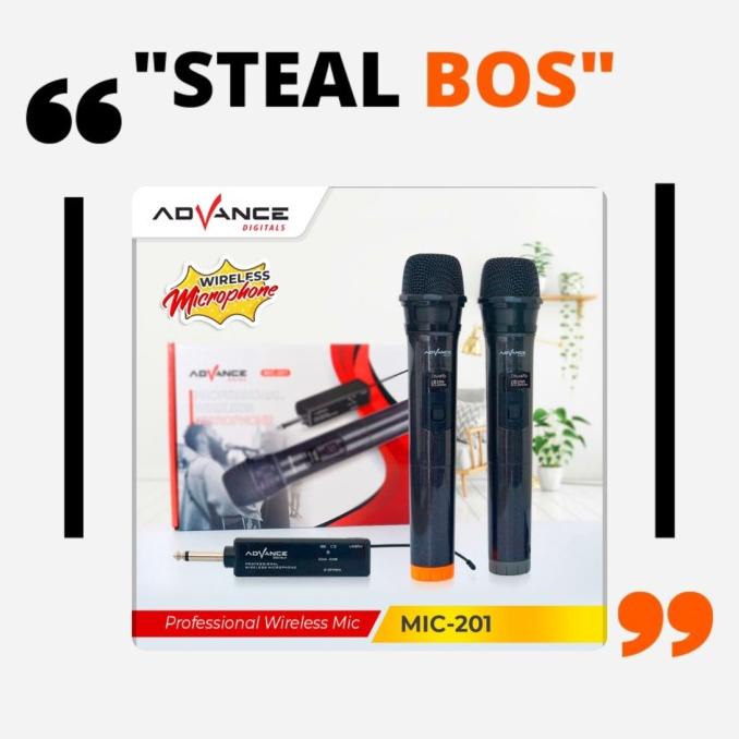 Mic Advance-201 Microphone Wireless Double Mic Advance 201  Mic Double Premium