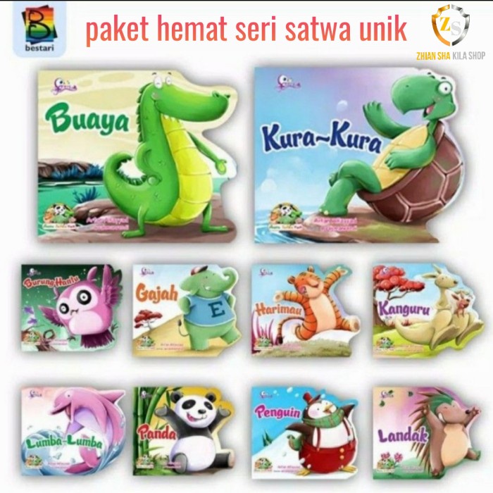 

Baru!! buku cerita anak bergambar - paket seri satwa unik - isi 10 buku
