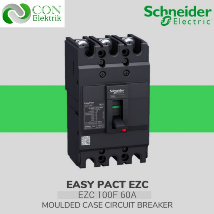 [New] Mccb 3Phase 60A Schneider Sni Original Easypact - Ezc 100F Berkualitas