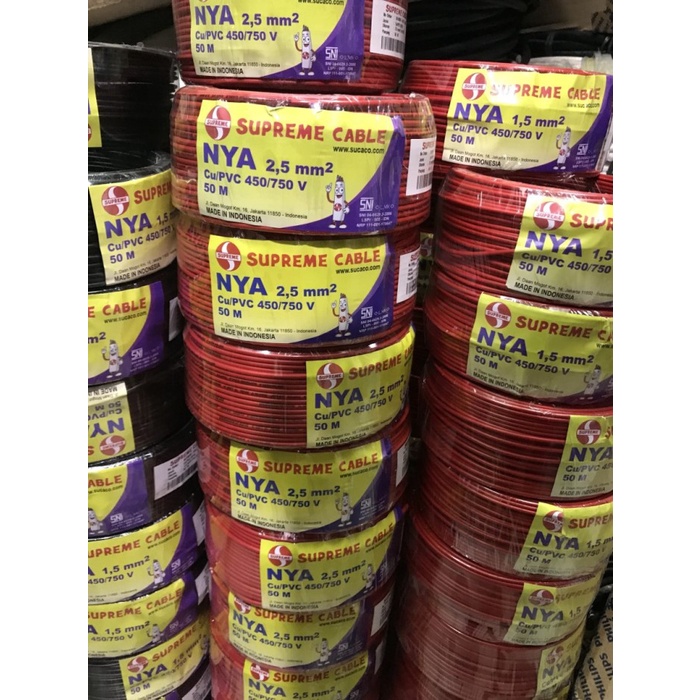 [Ori] Supreme Nya 25Mm 50M Kabel Tunggal 2.5Mm 50Meter 2.5 Mm 25 Mm Limited