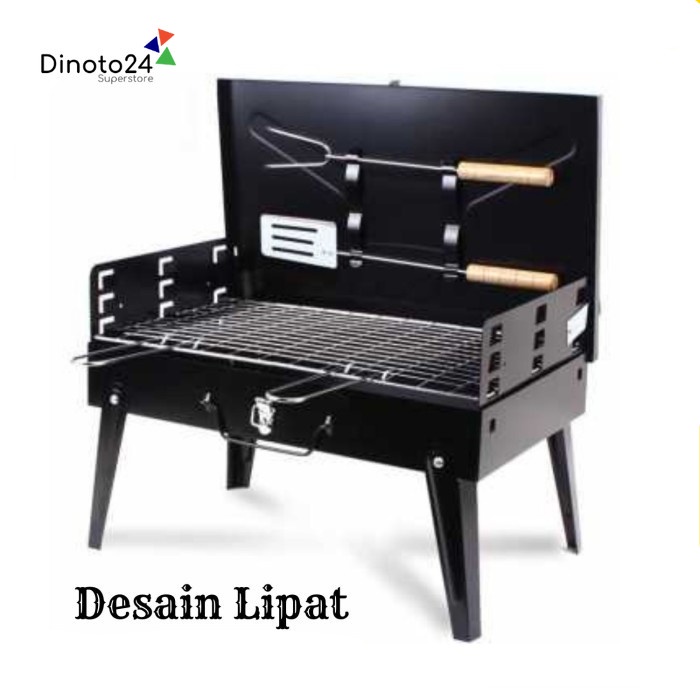 [Ori] Alat Panggang Arang Bbq Outdoor Lipat Portabel Bakar Sate Daging Ikan Berkualitas
