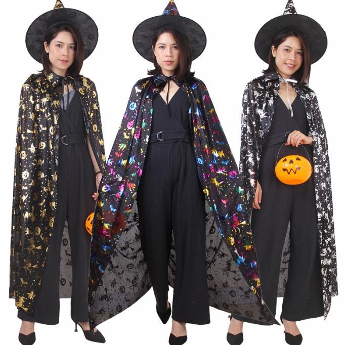 

Jubah Halloween Set Topi Kostum Drakula Witch Haloween Costume Murah Original