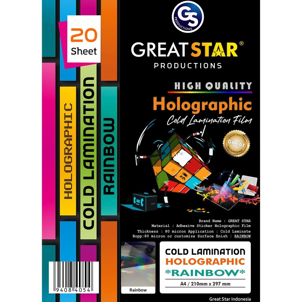 

Baru - Cold Lamination Film Holographic Rainbow A4/20 !