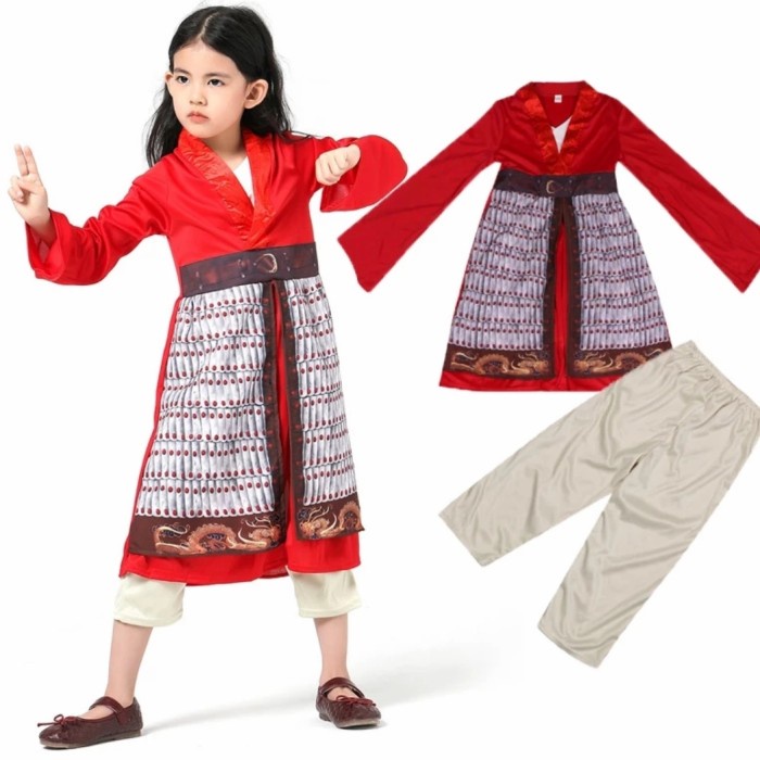 [Original] Kostum Mulan Anak Costume Mulan Disney Mulai Baju Mulan Disney Cosplay Terbatas