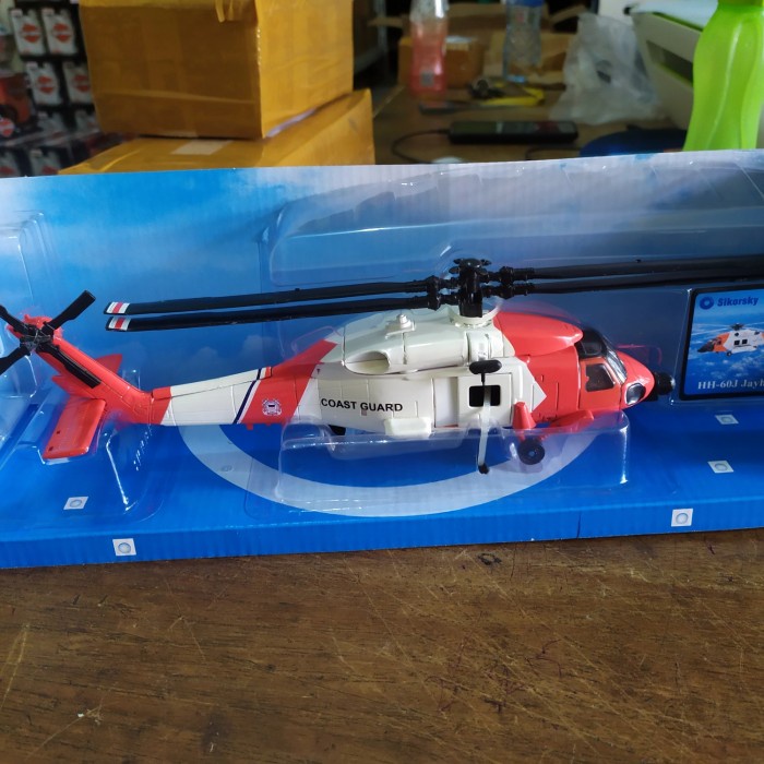 ✅COD Diecast Miniatur Helicopter Jayhawk Hh-60J Coast Guard Helikopter 1:60 Limited
