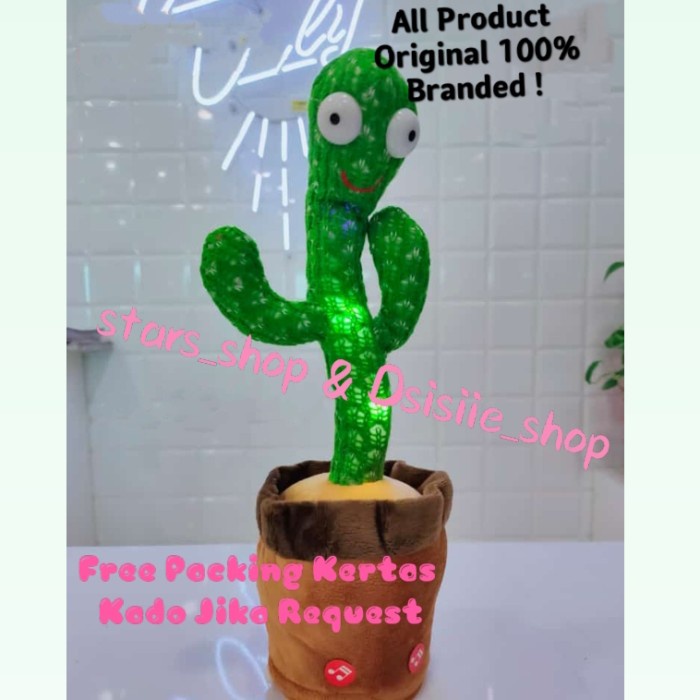 ✅New Cactus Dancing Doll Talking  Dancing Led Original / Boneka Kaktus Terbatas