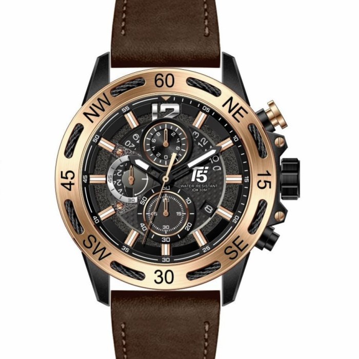 ✅New Ori Jam Tangan Pria Original T5 H 3807G Brown Rosegold Diskon