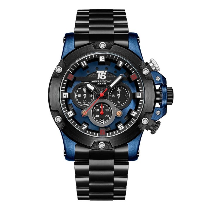 ✅New Ori Jam Tangan Pria Original T5 H 3760G Black Blue Diskon