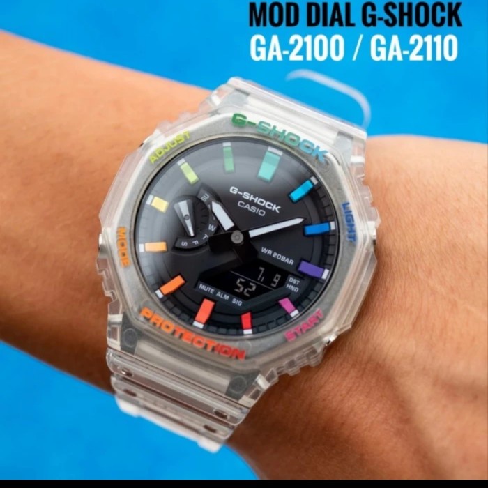 ✅New Ori Dial G-Shock Ga-2100 Ga-2110 Angka Casio Gshock Ga2100 Rainbow Terbatas