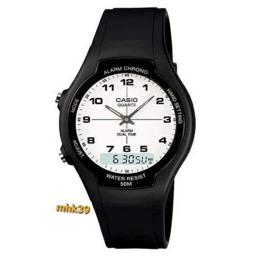 ✅New Ori Jam Casio Original Aw90H Aw-90H-7B Jam Casio Pria Digital Karet Berkualitas