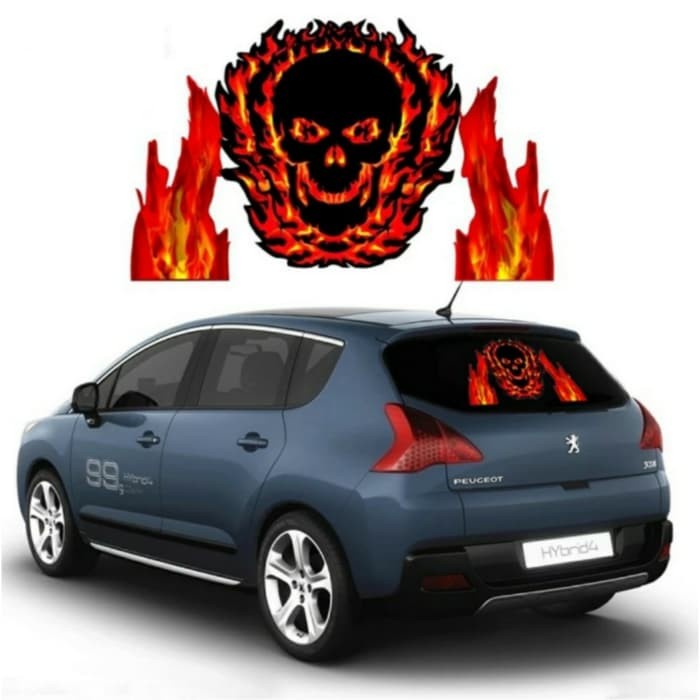 ✨COD Lampu Led Equalizer Animasi Kaca Belakang Mobil 50 X 25 Cm - Fire Lion Limited
