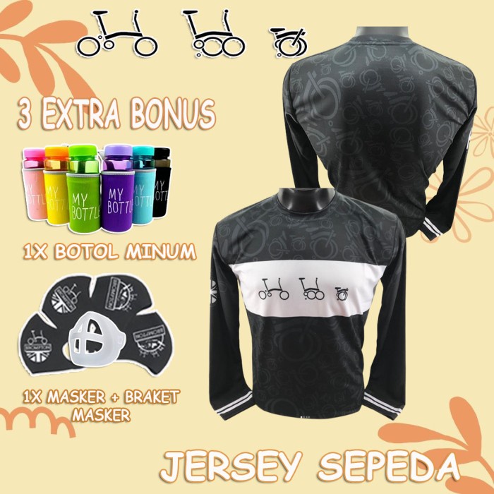 [COD] Kaos Jersey Lengan Panjang Komunitas Sepeda Lipat Brompton Diskon