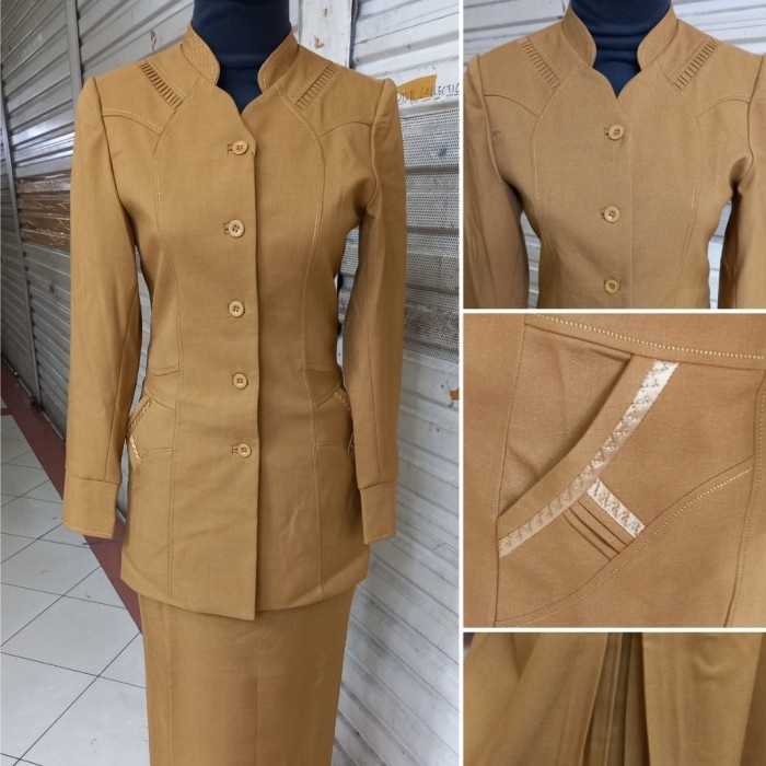 [COD] Baju Blazer Seragam Pemda Cewe Pns Cantik Khaki Keki AnggunGuru Berkualitas