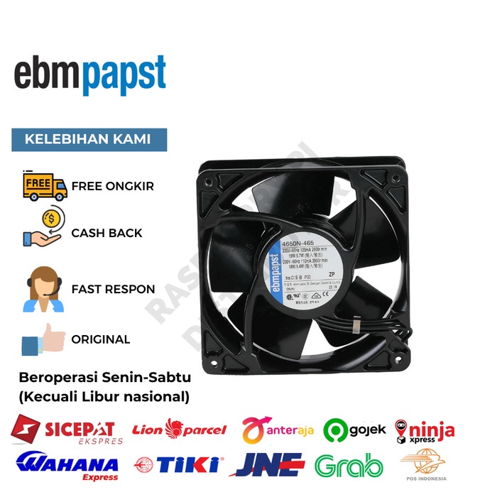 [New] Ebm 4650N Motor Fan 120X120 220-230V / Axial Fan Ebmpapst 4650N 4Inch Berkualitas