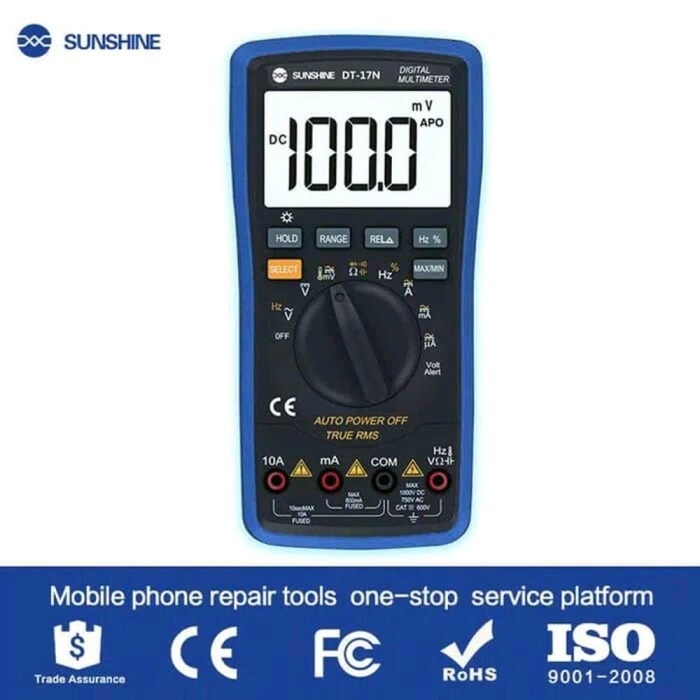 [Ori] Digital Multitester Digital Multimeter Auto Range Sunshine Dt-17N Berkualitas
