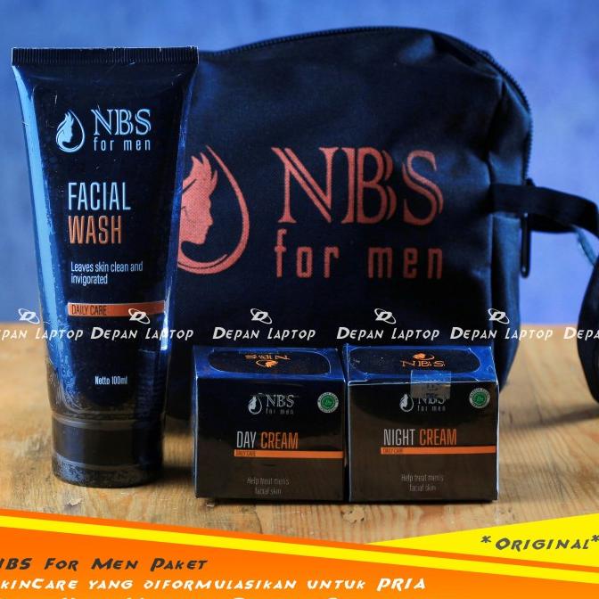 PAKET Hemat Skincare cowok NBS For Men Face Wash Cream siang dan malam