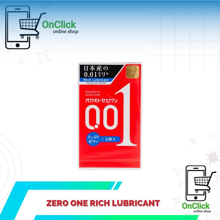 KONDOM OKAMOTO 0.01 001 RICH LUBRICANTS NON LATEX ORIGINAL JEPANG 3PCS
