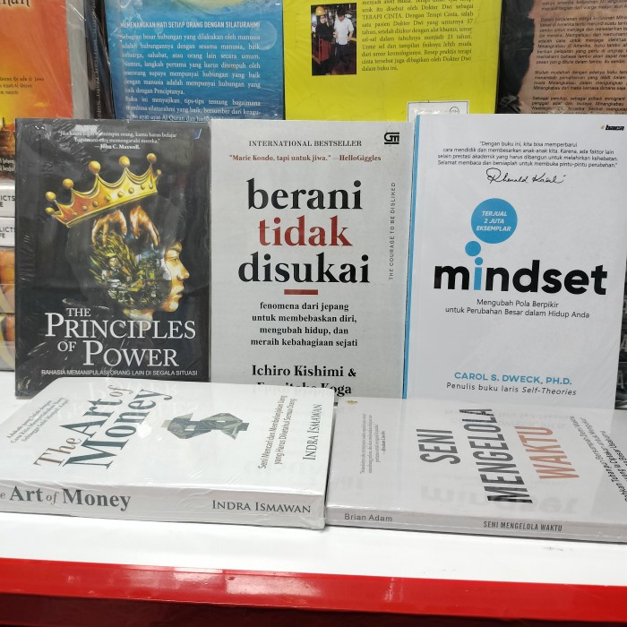 

Paket 5 buku the principles of power, berani tidak disukai, mindset, t