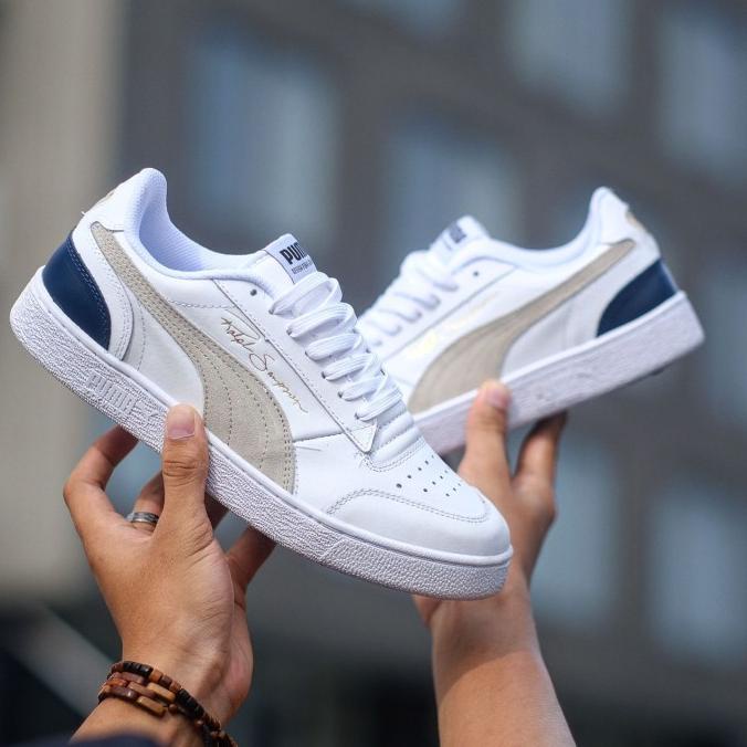 Sepatu Puma Ralph Sampson Low Leather Original White Grey Navy
