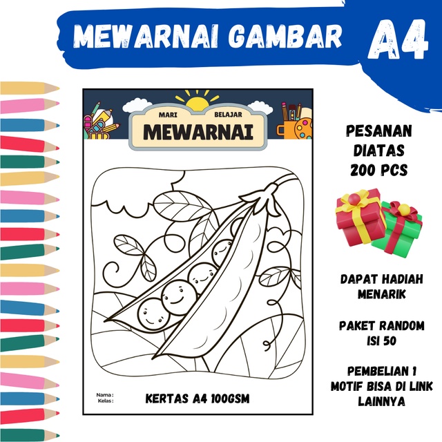 

Mewarnai Gambar A4 Motif 45 LizaStore - PAUD, TK, SD