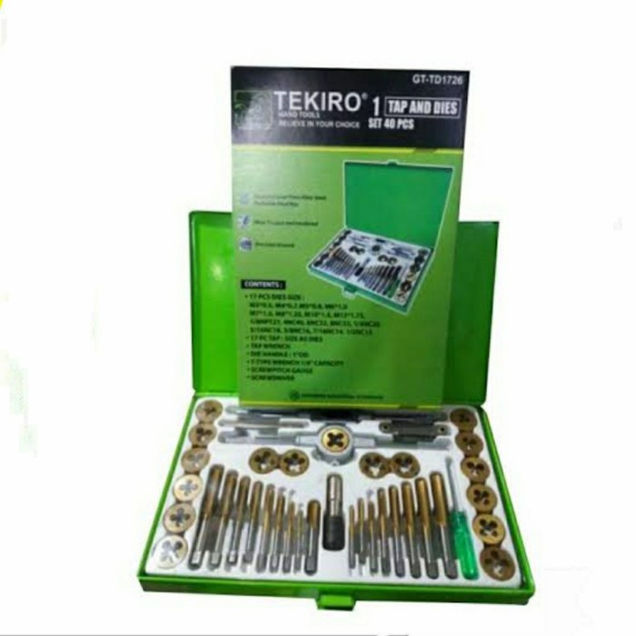 ✅New Ori Tekiro Tap And Dies 40Pcs Alat Senai Tap Baut Tekiro Diskon