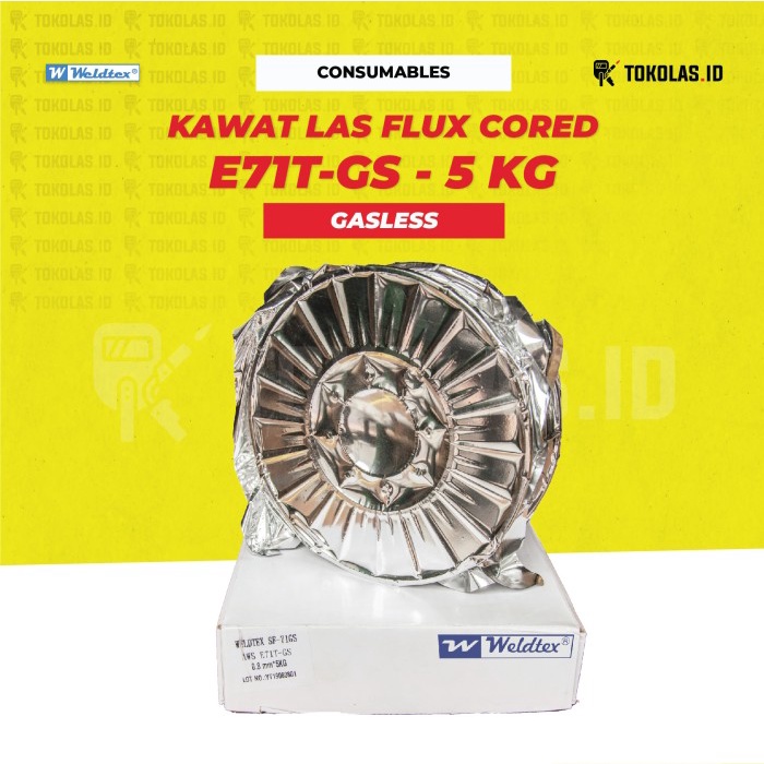 ✅New Kawat Las Flux Core E71T 0.8 Mm 5 Kg Weldtex Sf71-Gs E71T-Gs Terbaru