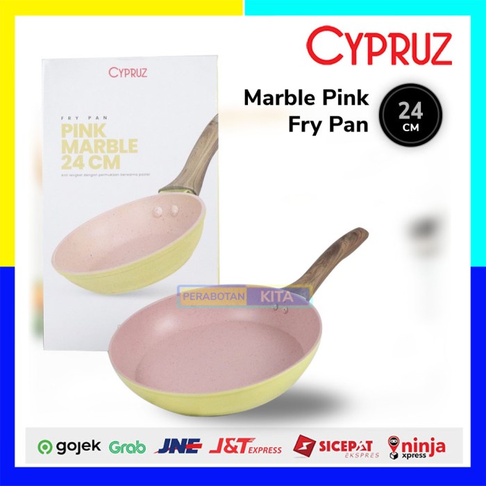 ✅Ready Cypruz Color Marble Pink Fry Pan Induksi Anti Lengket 24 Cm Terbaru