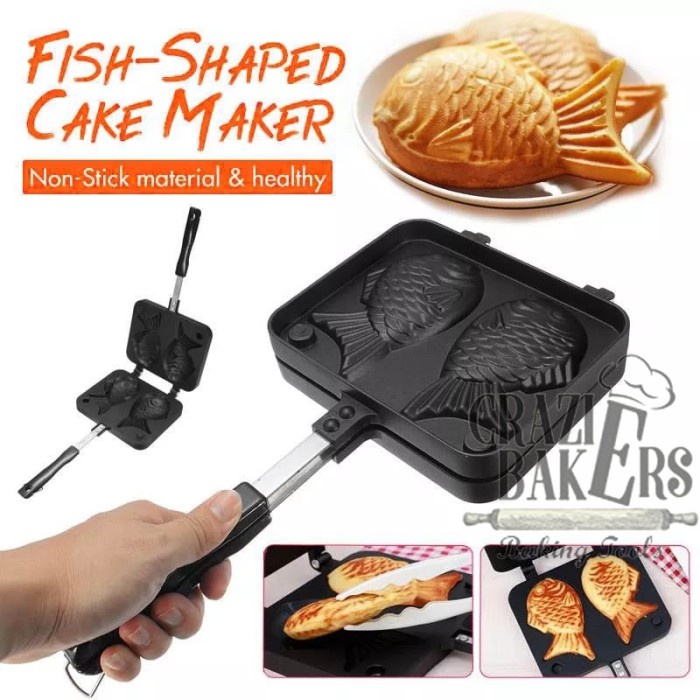 

✅Ready Cetakan Taiyaki Kue Bungeoppang Fish Shaped Cake Maker Isi 2 Berkualitas