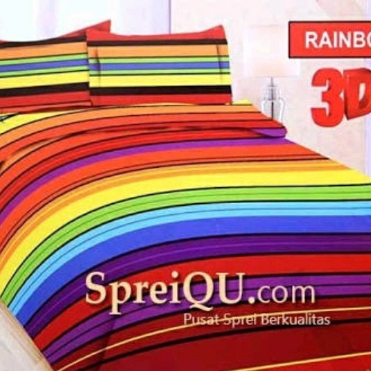 ✅Ori Full Set Bedcover  Sprei Rumbai Bonita King 180 X200 -Rainbow Terbaru