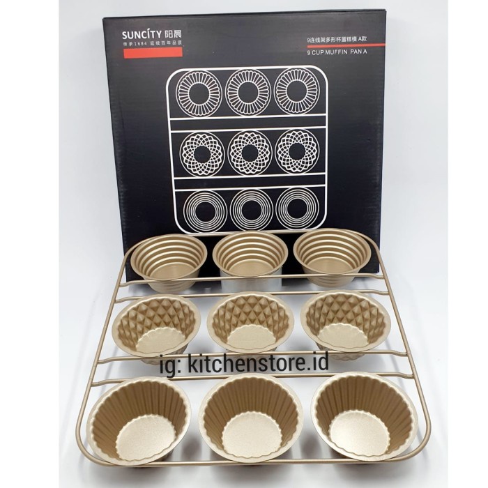 

✅Original Suncity Sc180149 Loyang Cetakan Muffin Puding Cake Premium - 3 Motif Diskon