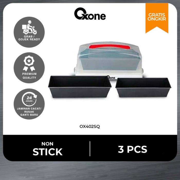 

✅Original Oxone Loaf Fan Set 3Pcs Ox402Sq/Non-Stick/Mudah Dibersihkan/Newarrival Limited