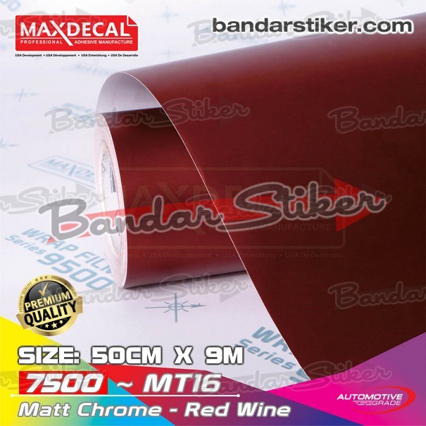 ✅Termurah Maxdecal Mt16 Matte Chrome Red Wine Skotlet Motor Premium Krum Dop Terbaru