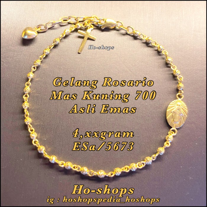 ✨Sale Gelang Rosario Mas Kuning Kadar 700 Asli Emas Terbaru