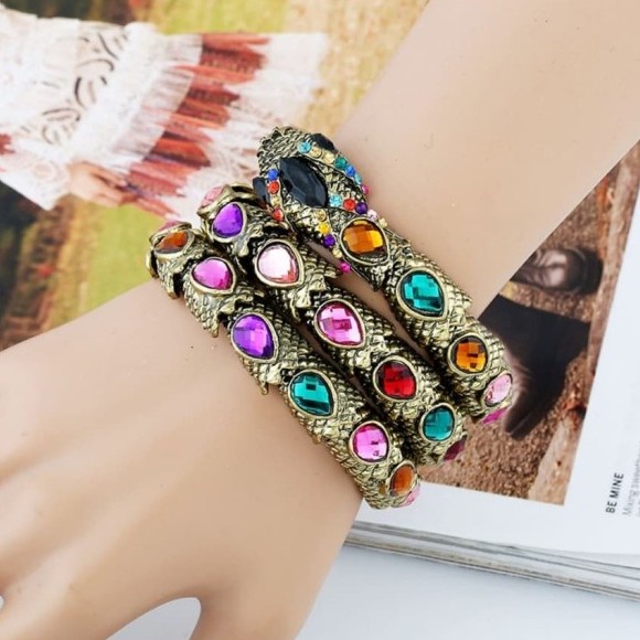 ✨Sale Gelang Ular Berlian Warna Warni India Wanita Cewek India Diskon