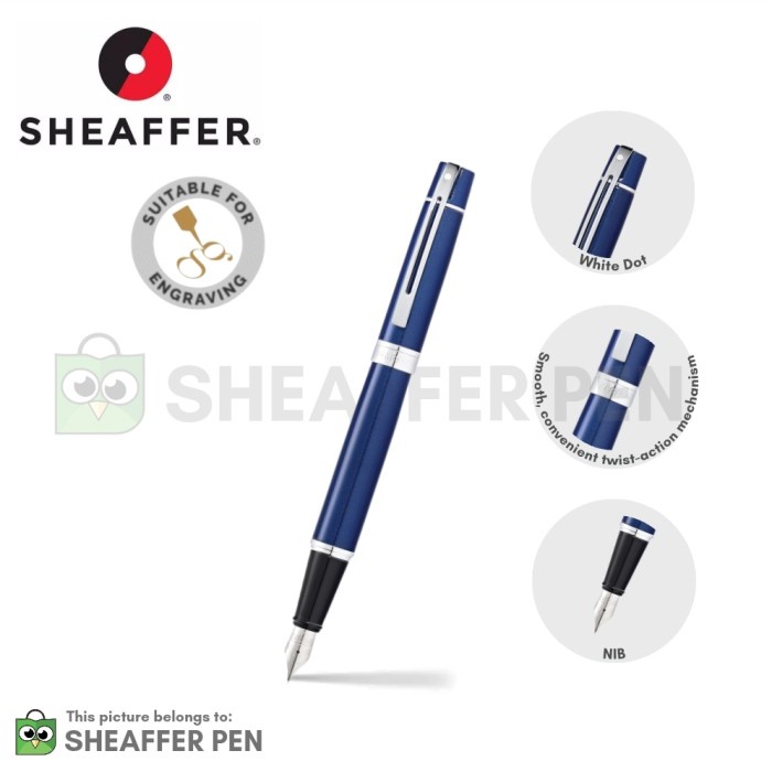 

✨Sale Sheaffer® Sgc 300 Blue Laque Chrome Plate Fountain Pen Limited