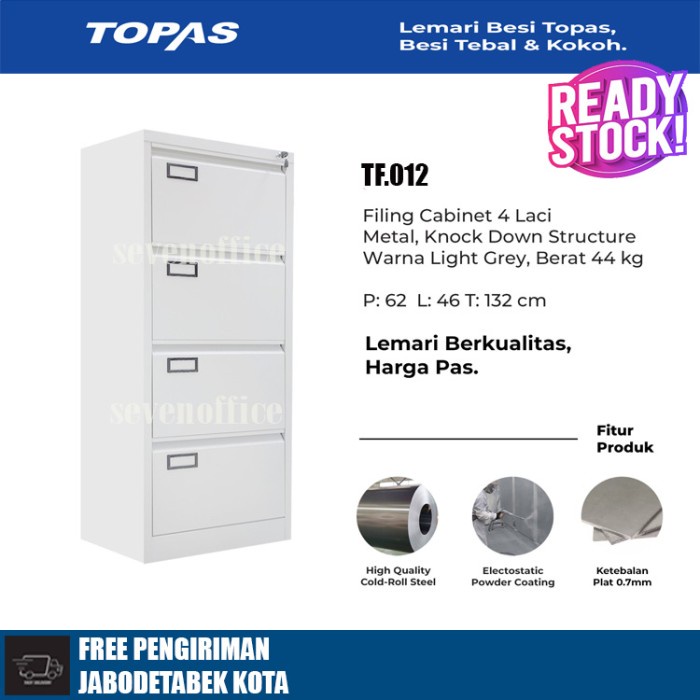 

✨Ready Lemari Besi Topas 18Hc-Dcs-003 Filling Cabinet 4 Drawwer Rak Document Berkualitas
