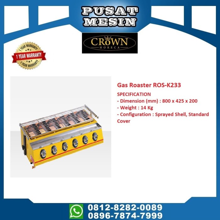 ✨New Ori Gas Roaster 6 Burner R0S-K233 Limited